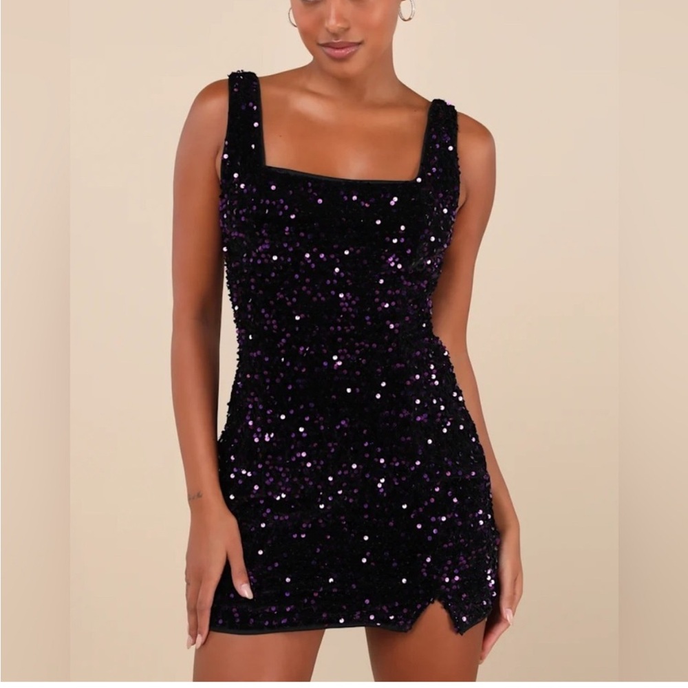 Sparkly Purple/Black Mini Dress